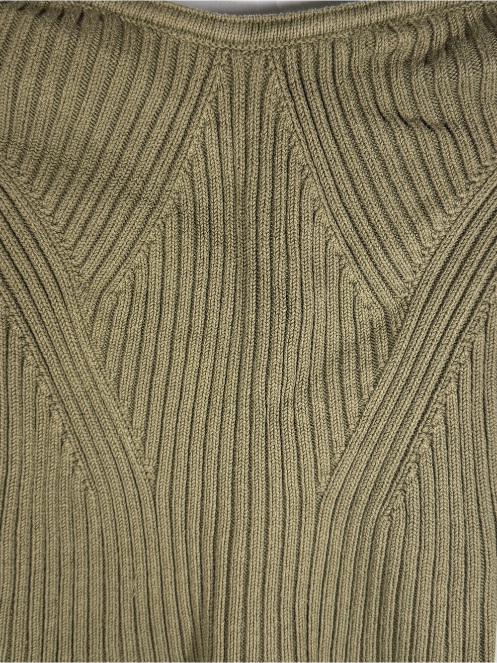 Express Olive Green Ribbed‎ Knit Tank Top - Picture 3 of 4